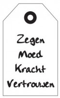 Kadolabel 'Zegen Moed Kracht Vertrouwen' (12x € 0,60)