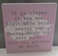 Ik ga slapen, ik ben moe... (20x20cm) meisje